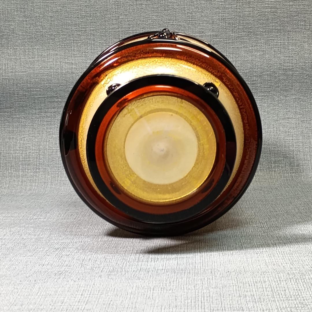 □岩田久利 作 『硝子紋章花壷』 共箱27cm花瓶技工名品 日展評議員