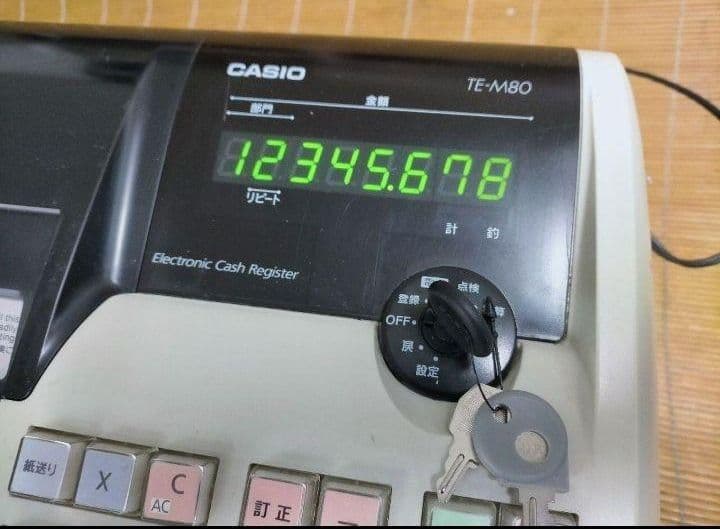 カシオレジスター TE-M80 中古品 人気機種感熱紙 送料無料 357412