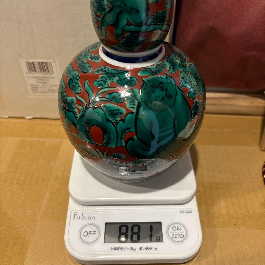 サントリーウイスキー 洋酒頒布会 九谷焼 瓢型木米風申文 陶器ボトル 箱