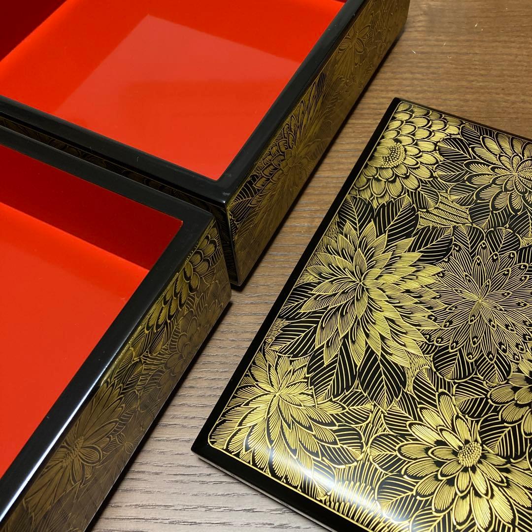 輪島塗　花柄五段重箱　木箱付き　最終値下