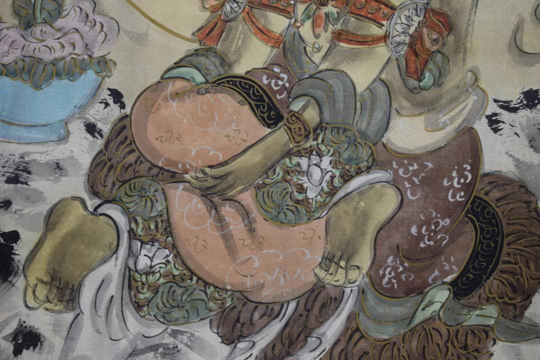 不詳/作者不明/古画/観音像図/龍図/布袋屋掛軸HG-134