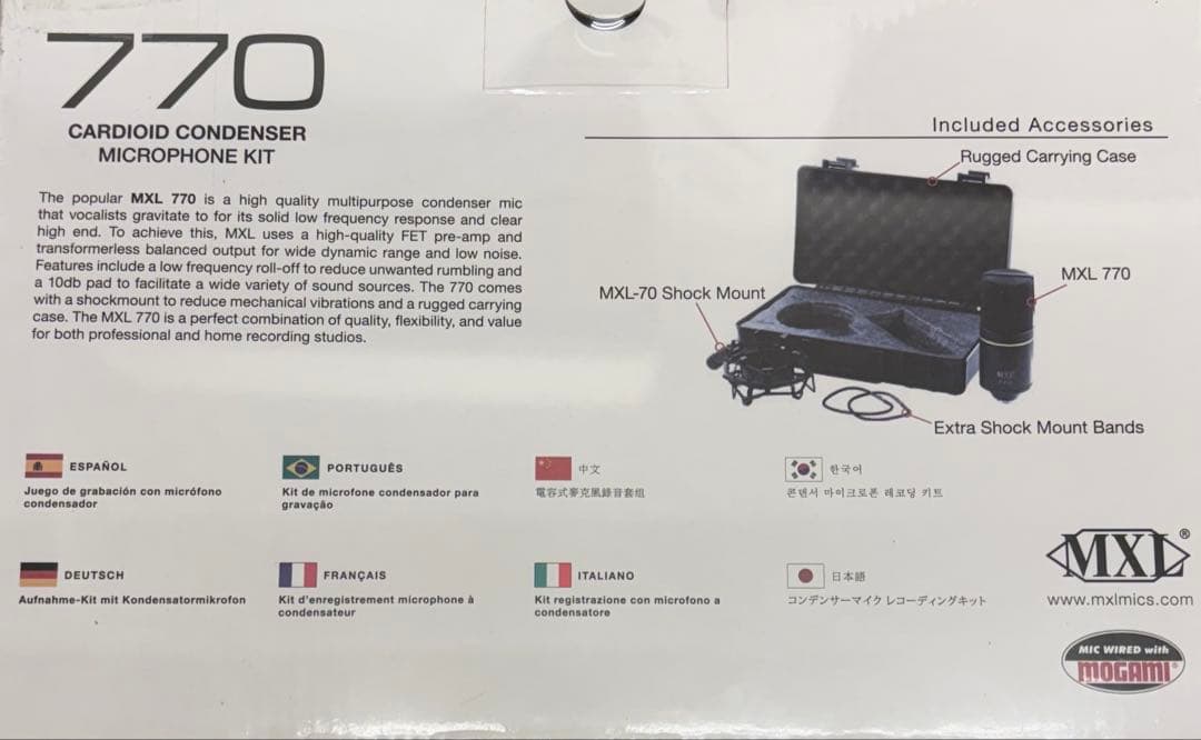 新品、未開封　MXL コンデンサーマイクロフォン　770 マイク　レコーディング