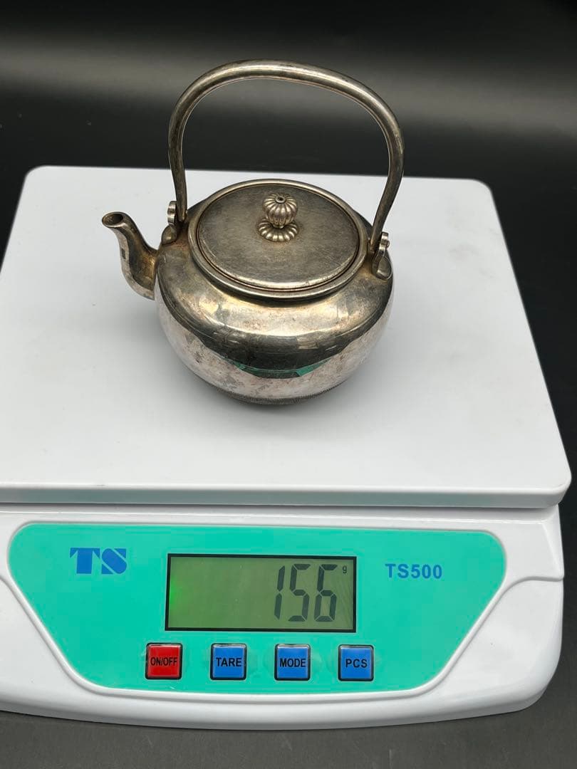 【純銀製】急須 箱付き 刻印あり