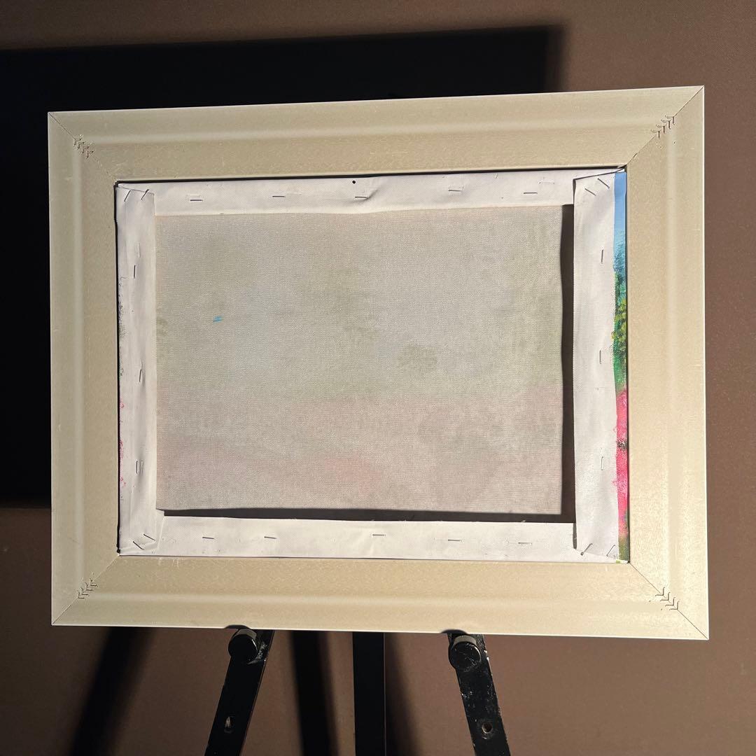 手書き油絵 春の訪れ 額付 絵画 インテリア 油彩画