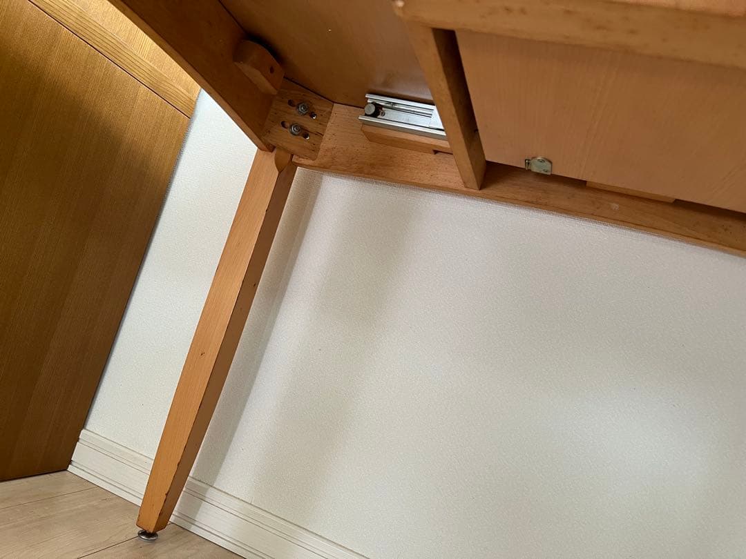 大塚家具　ダイニングテーブル　伸縮ガラストップ　木製ナチュラル