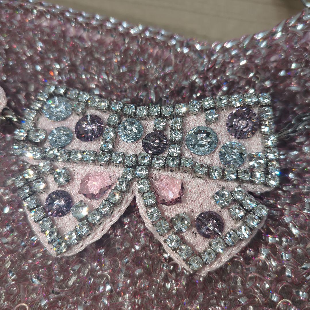 アンテプリマ　ワンショルダー　ワイヤーバッグ　ピンク　チャーム付き　2WAY