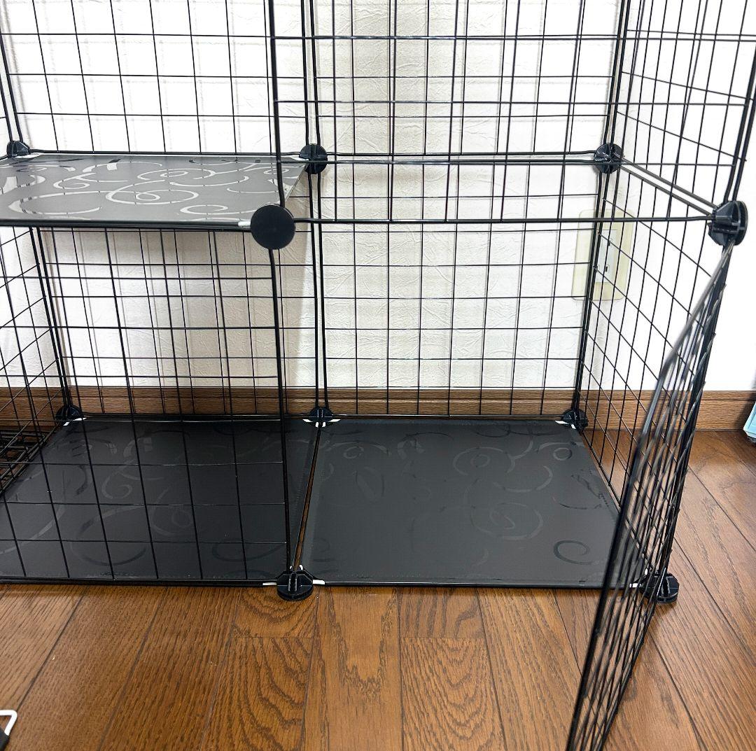 ケージ キャットケージ 3段 組立式 ブラック キャットケージ3段