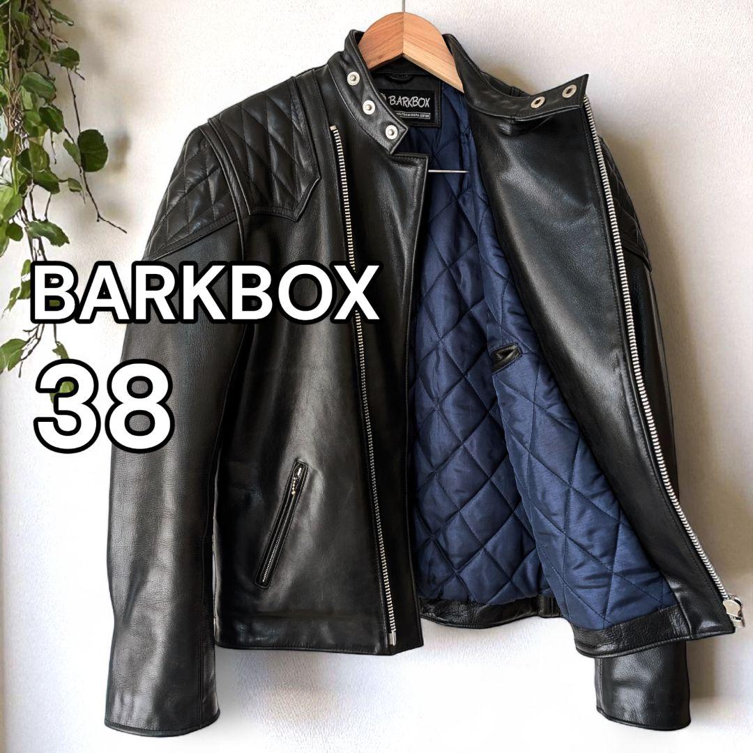 バークボックス 裏キルティング レザー ライダースジャケット 38 ブラック バークボックス×ゴールドトップ コラボレーション ライダース