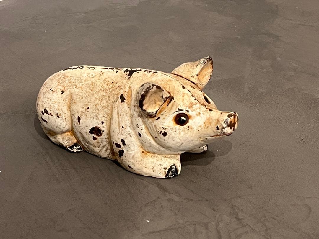 VINTAGE CAST IRON PIG BANKブタ貯金箱 ヴィンテージ鋳鉄