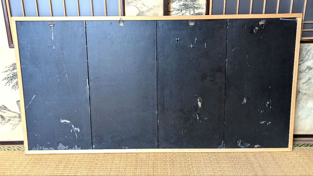 中国螺鈿絵　アンティーク　4枚組　壁掛け