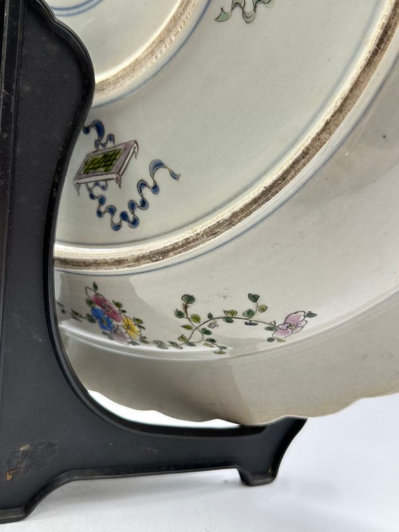 粉彩大皿 康熙辛亥中和堂製 大皿 時代物 骨董品 中國古美術 清時代 置物