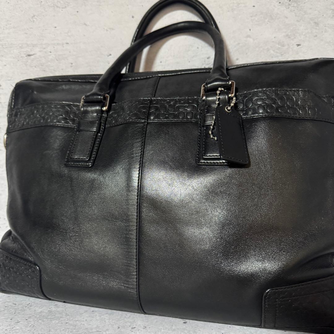 【美品】コーチ 本革 COACH ビジネスバッグ 2way ブラック 大容量