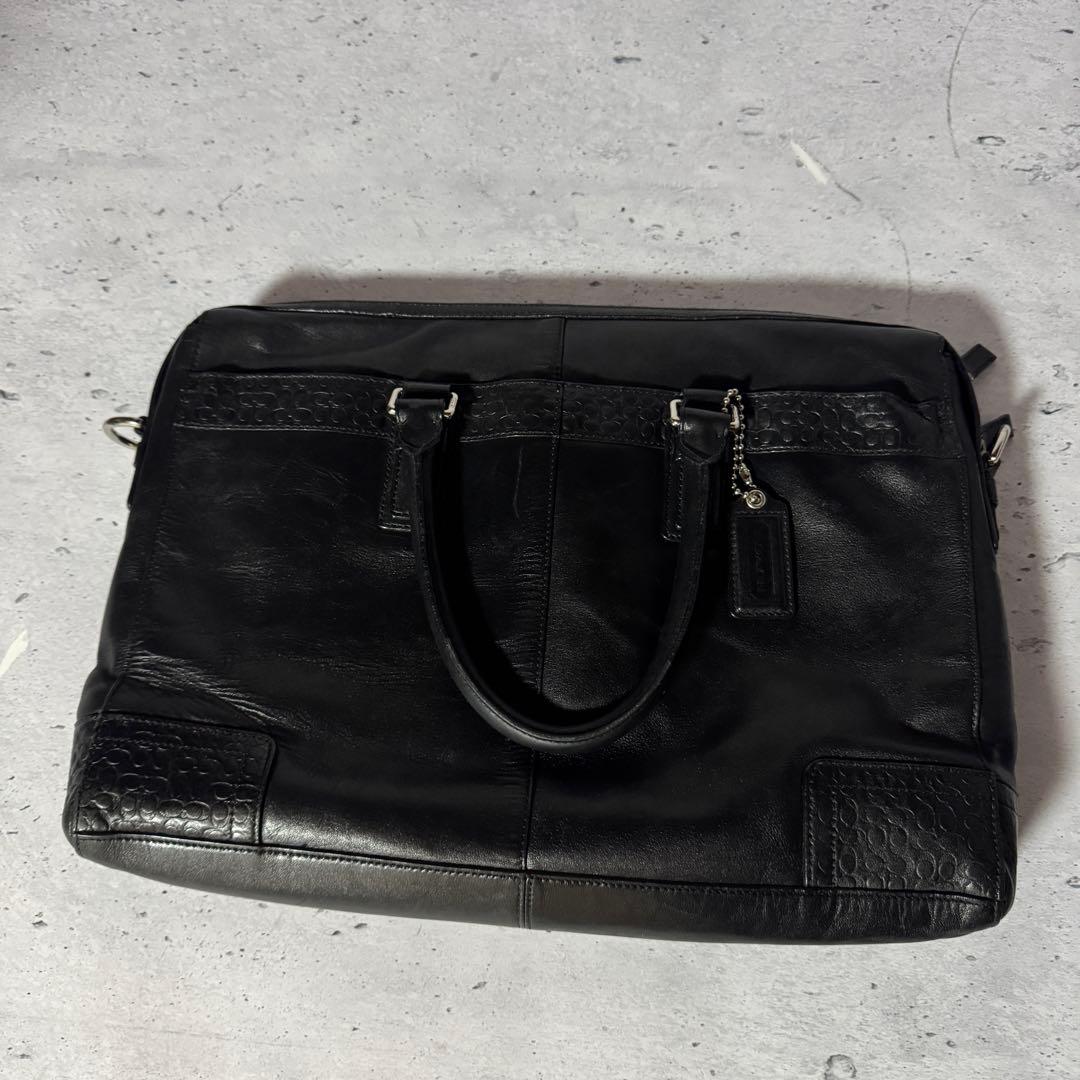 【美品】コーチ 本革 COACH ビジネスバッグ 2way ブラック 大容量