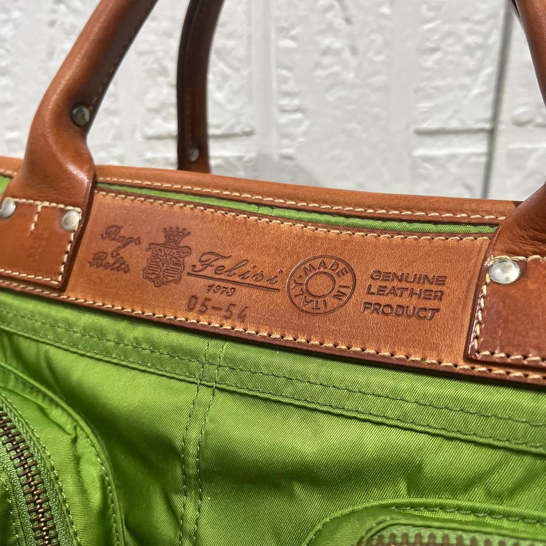 【美品　希少カラー】フェリージ ビジネスバッグ 2way グリーン 05-54