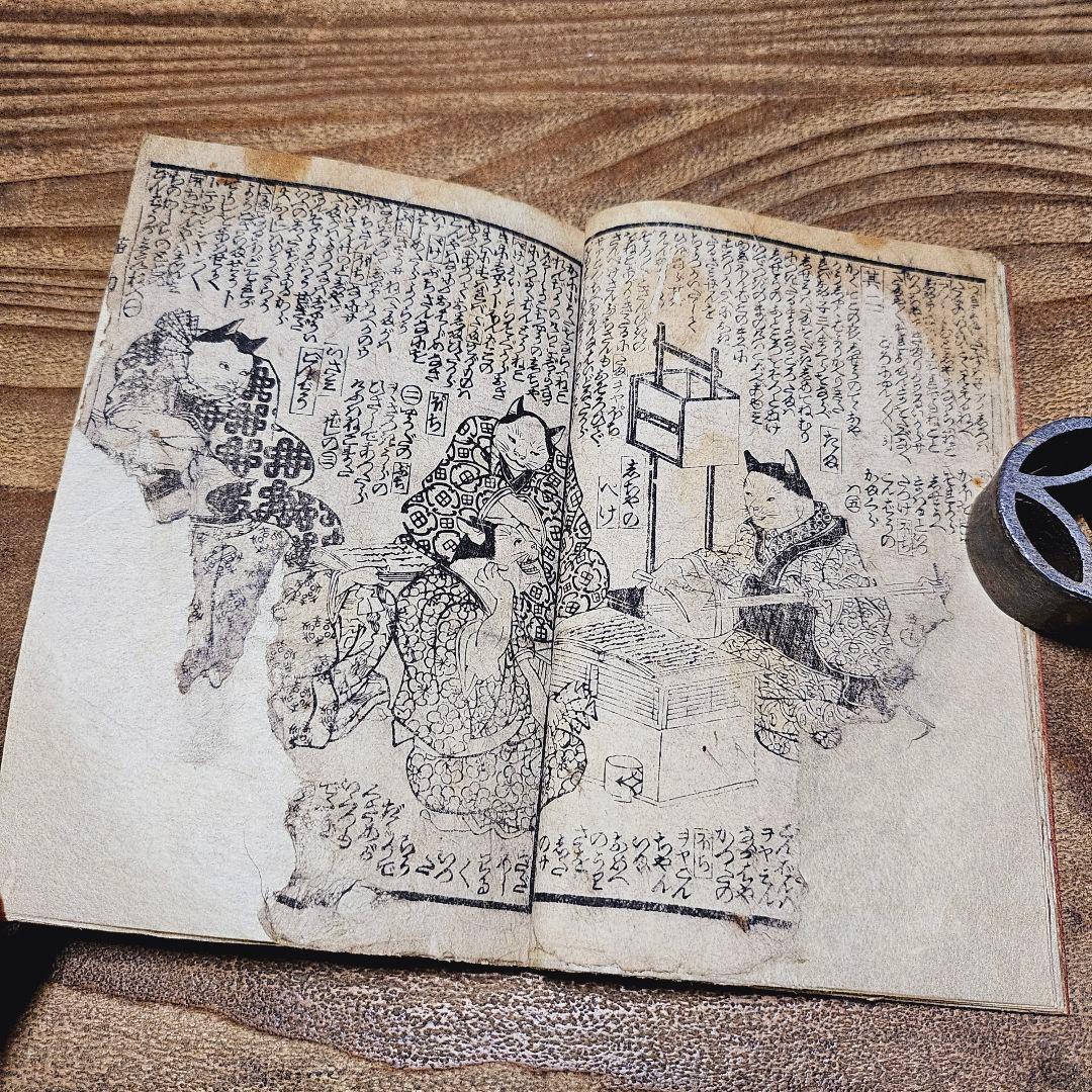 po9221※難有 絵本 化猫 鐄花猫目鬘 一孟斎芳虎 戯作 妖怪 和本 古文書