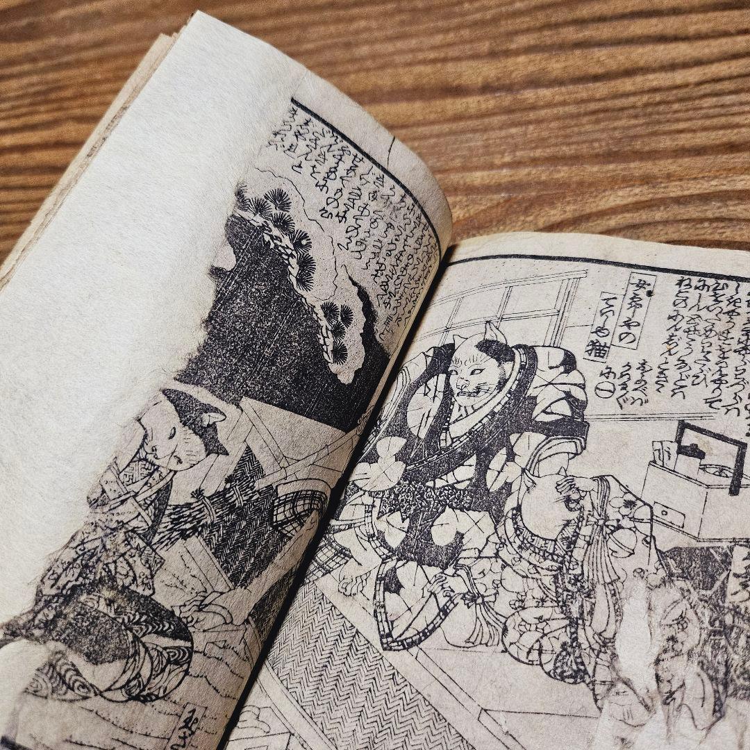 po9221※難有 絵本 化猫 鐄花猫目鬘 一孟斎芳虎 戯作 妖怪 和本 古文書
