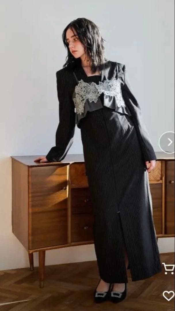 最終値下げ　ピンストライプテーラードビスチェドレス ANDRESD 結婚式