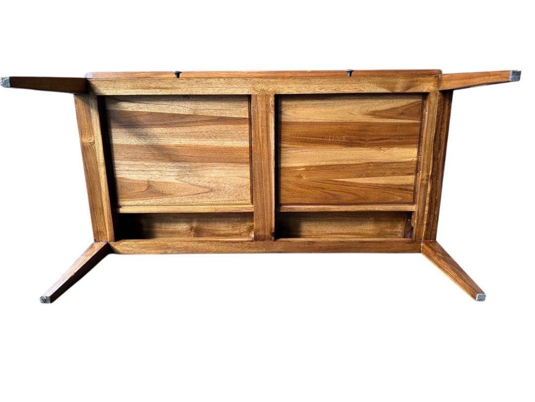 チークスタイリッシュデスク ロータイプ ローテーブル