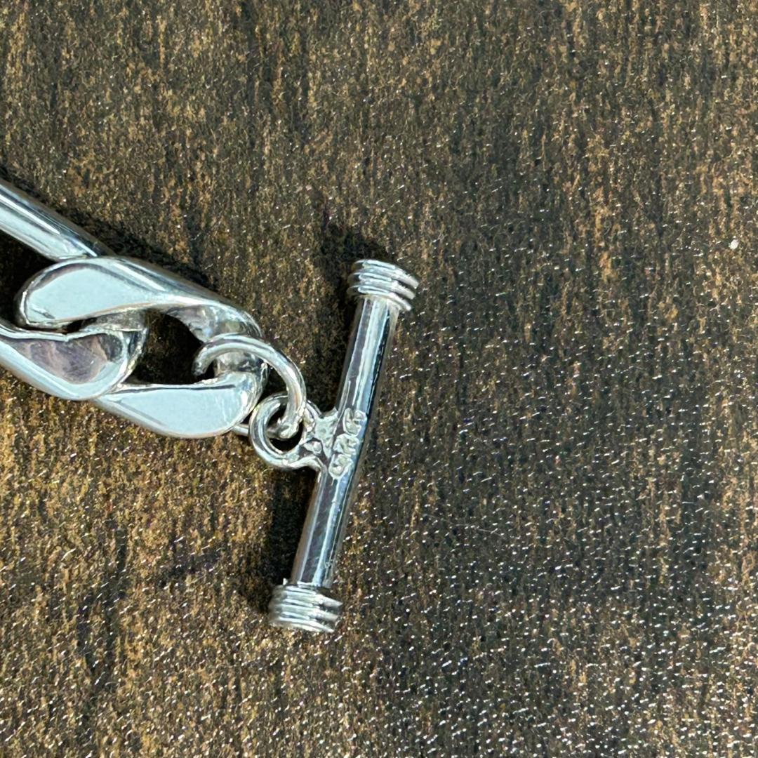 メキシコ Taxco製 シルバー925 フラットカーブチェーンブレスレット