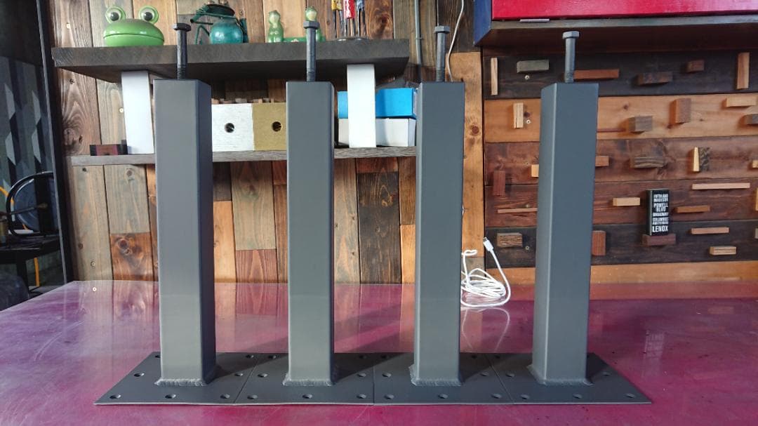 マットグレーでアイアンな極太鉄脚♪ 50×50×350mm 4脚