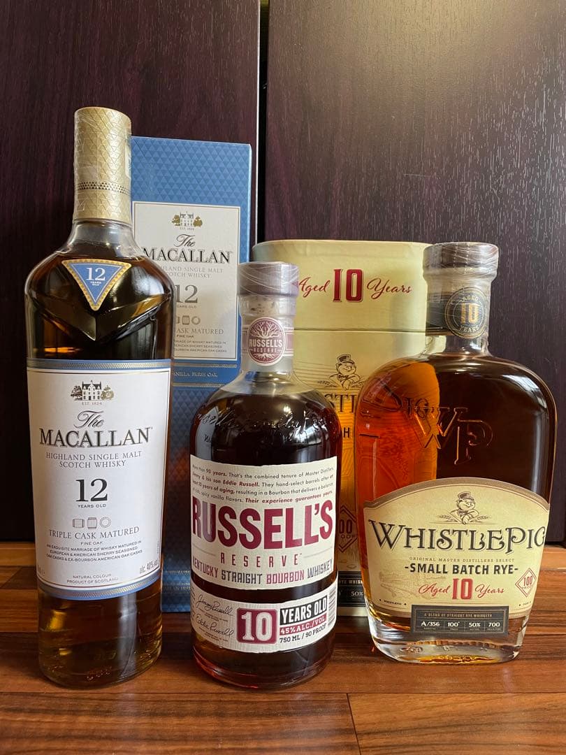 マッカラン、ラッセルズ、ホイッスルピッグ　計３本 マッカラン、ラッセルズ、ホイッスルピッグ 計3本 マッカラン