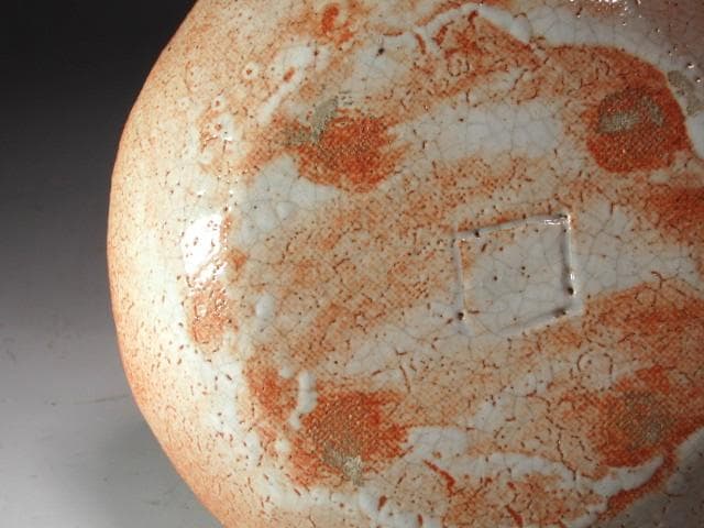 ★　北大路魯山人　織部蟹絵平向　温かみある一品です★x598