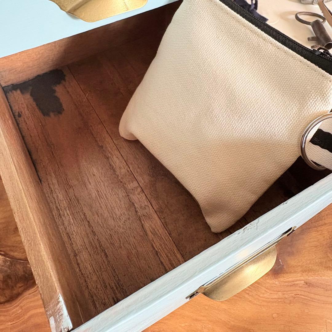 フレンチヴィンテージ3段小引き出し｜1950年代×ナチュラルレザー付き」