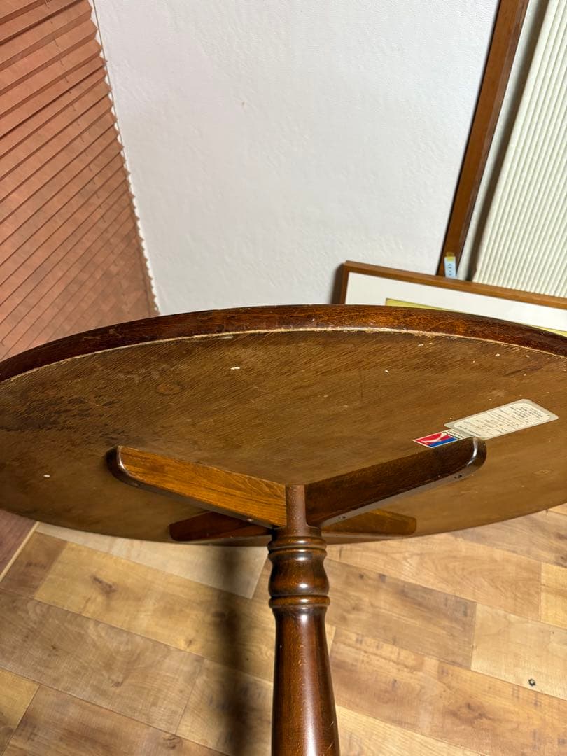 キツツキ　飛騨産業　昭和レトロ　ヴィンテージ　ダイニングテーブル　丸テーブル