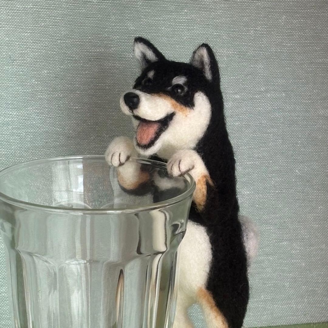 柴犬 黒柴 羊毛フェルト ハンドメイド No.104