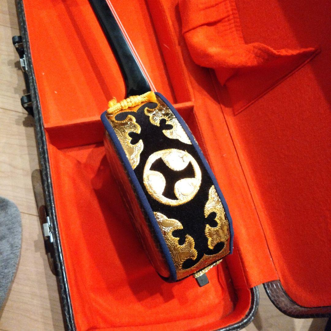 沖縄三線　蛇柄　人工皮　専用ハードケース付き