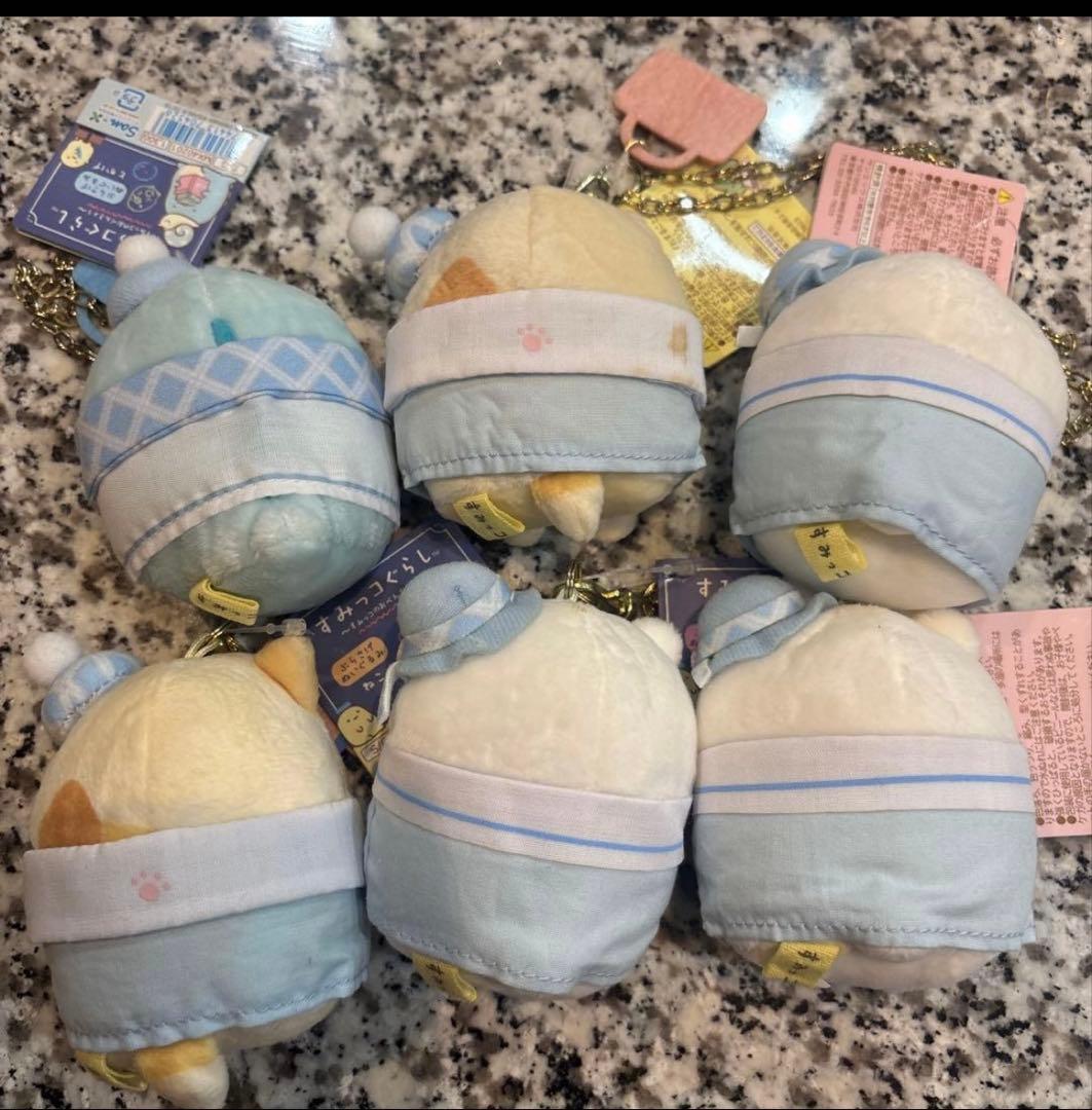 【新品・タグ付】すみっコぐらし おべんきょう ぶらさげぬいぐるみ レア 6点