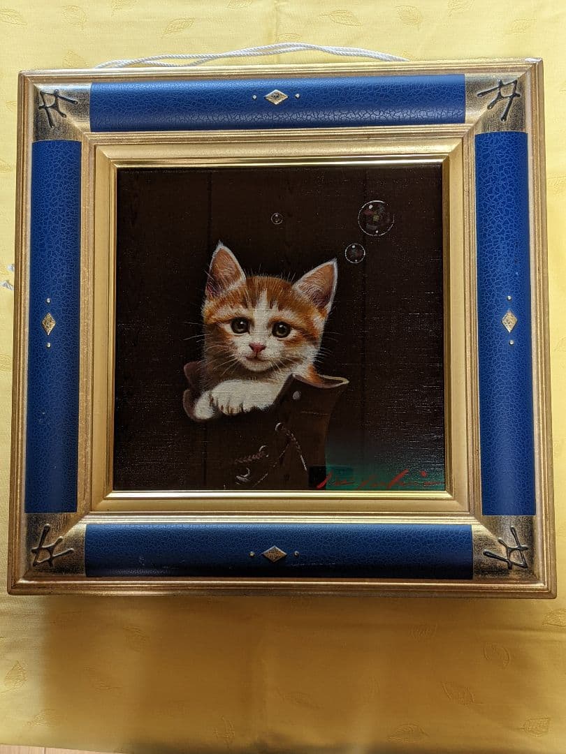 お値下げ。 八代亜紀 、真作油彩画。 ブーツの中で。3Sサイズ。 お