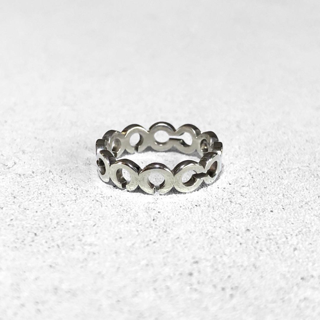 【超美品】COACH コーチ SV925 3連リング 指輪 約11号