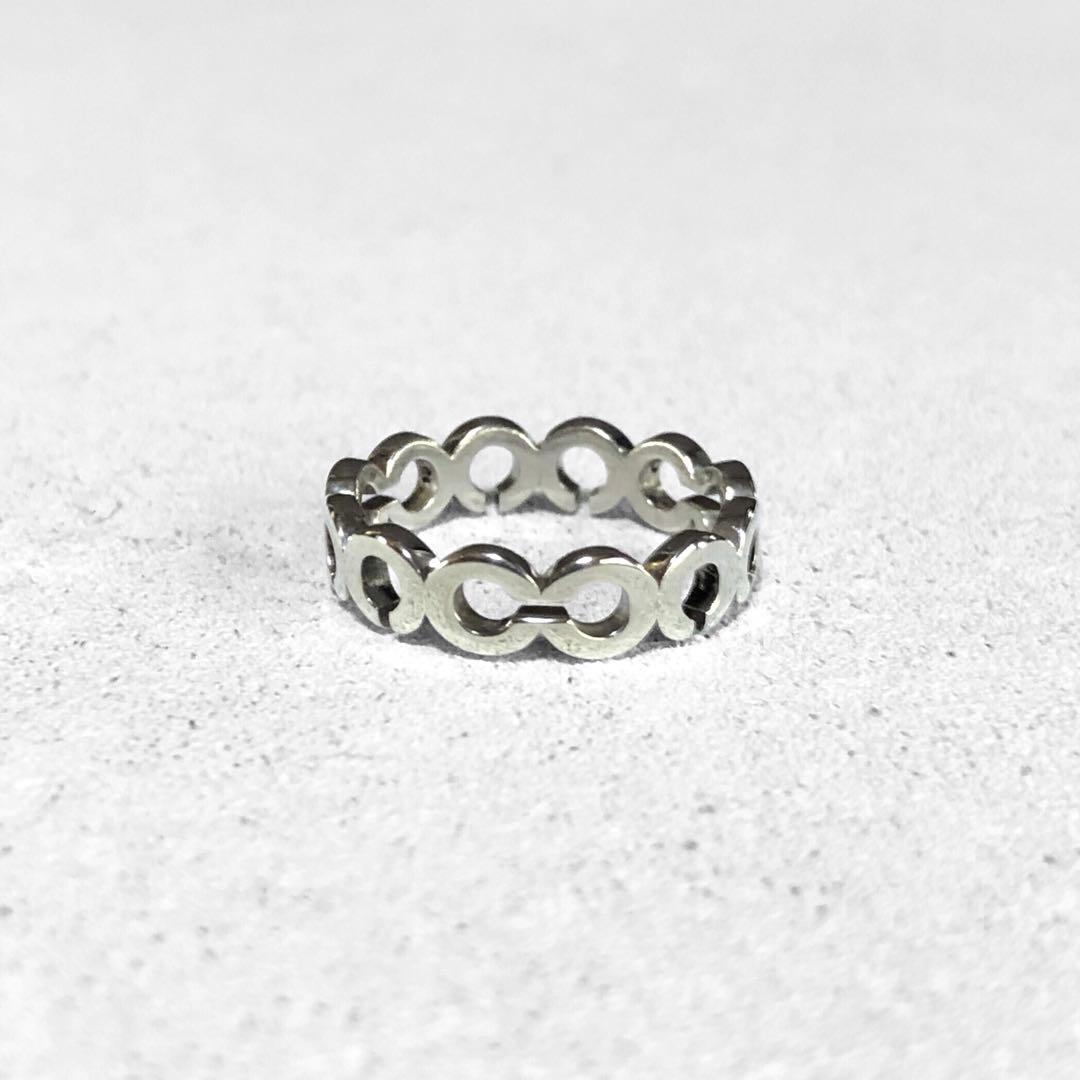 【超美品】COACH コーチ SV925 3連リング 指輪 約11号