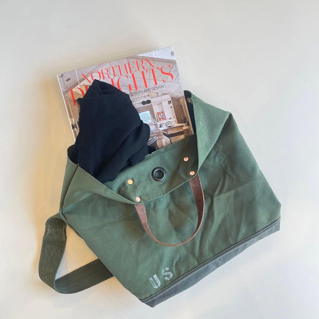 ビンテージ】ショルダーバッグ トートバッグ ミリタリー アメリカ軍80s