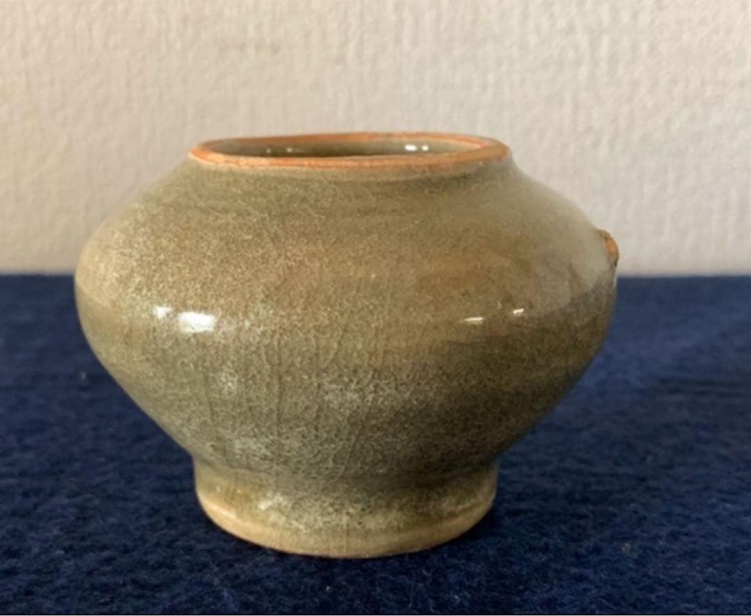 中国古陶磁器 古代中国陶器 中国古代壺 越州窯青磁 双耳大