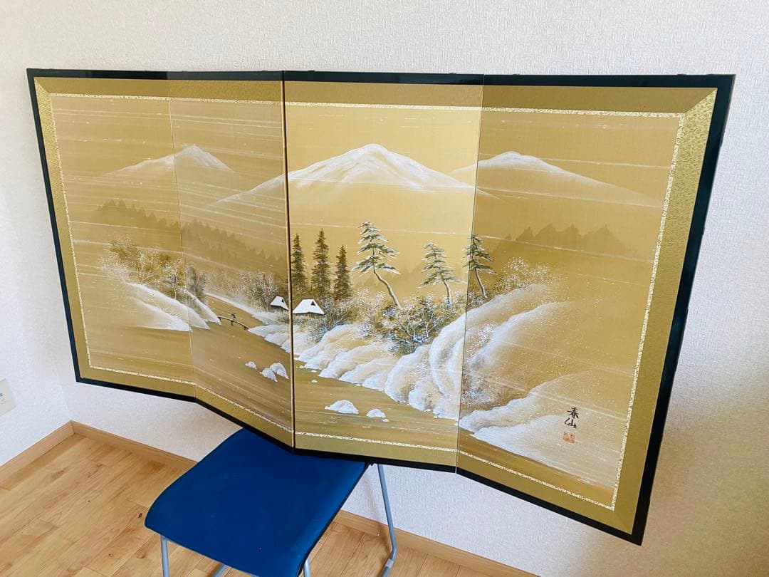 冬の風景 三つ折り屏風 160cm x 90cm