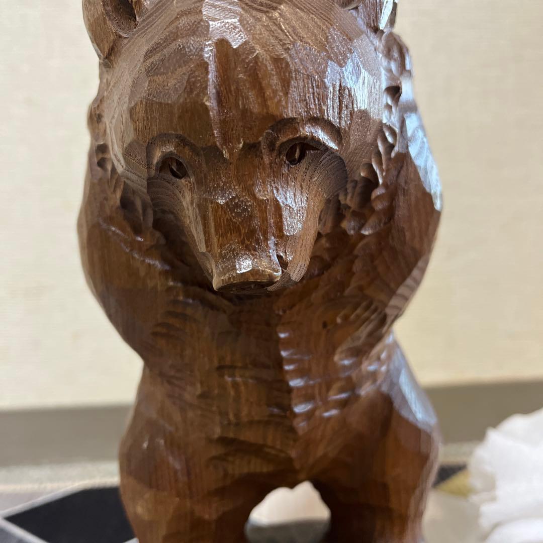 北海道 東栄民芸社 木製 木彫り 熊 おんぶ 肩車 彫刻 民藝 クマ レトロ