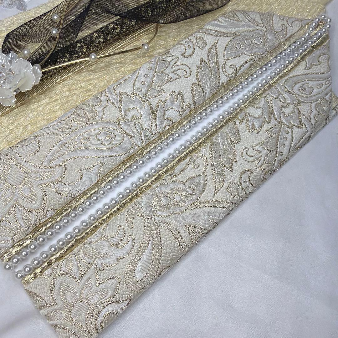 新品 2027年モデル ゴールド 帯締め 帯揚げ 半襟 重ね襟 振袖セット