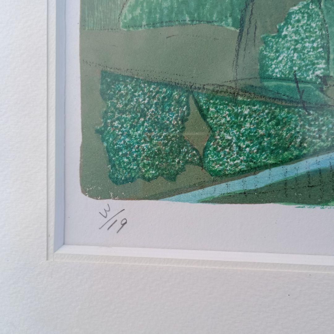 3522)小川一衛 リトグラフ クレーンの見えるカテドラル