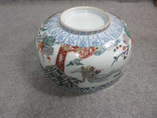 伊万里焼色絵鳳凰図深鉢 [B24697]