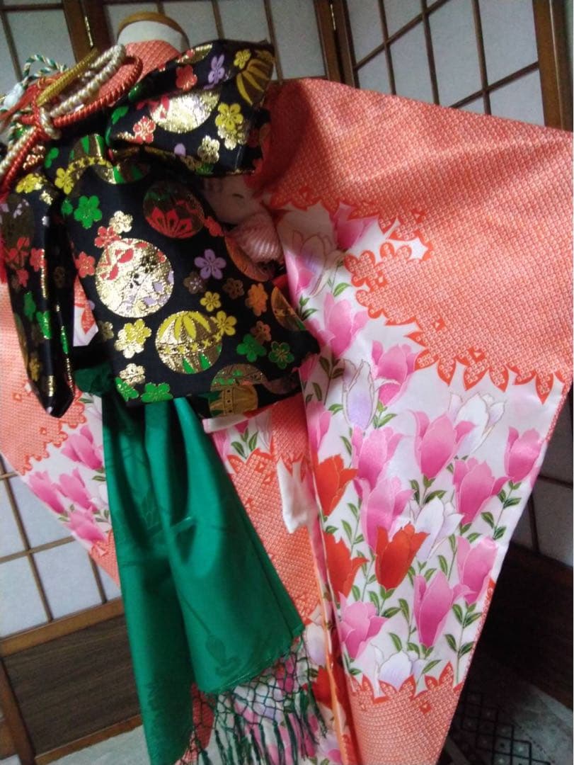 7歳向け・化繊・お着物のセット