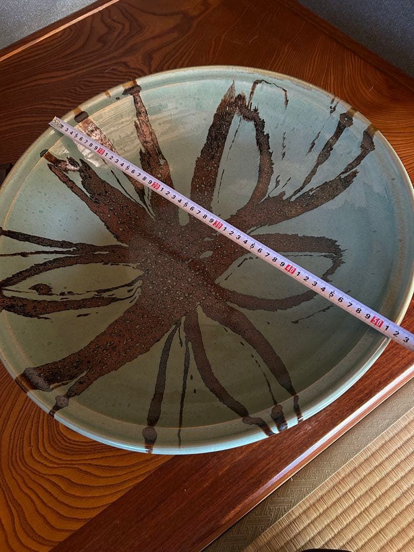 一点モノ‼️】最高級 青柿流皿 オブジェ 飾り皿 インテリア 和室 花模様 絵