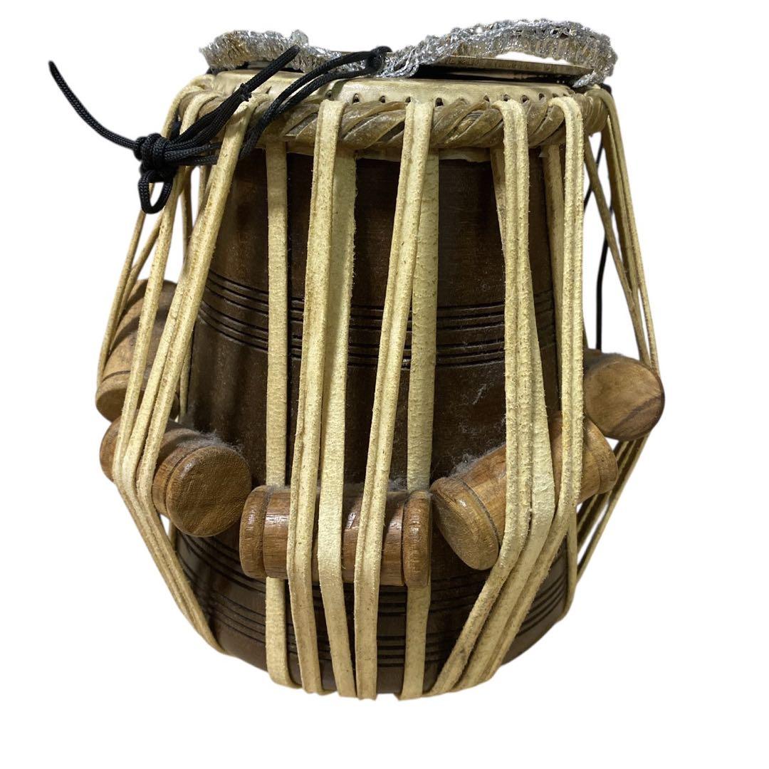 インド打楽器 タブラ&バヤンセット 台座付き 希少】インド打楽器