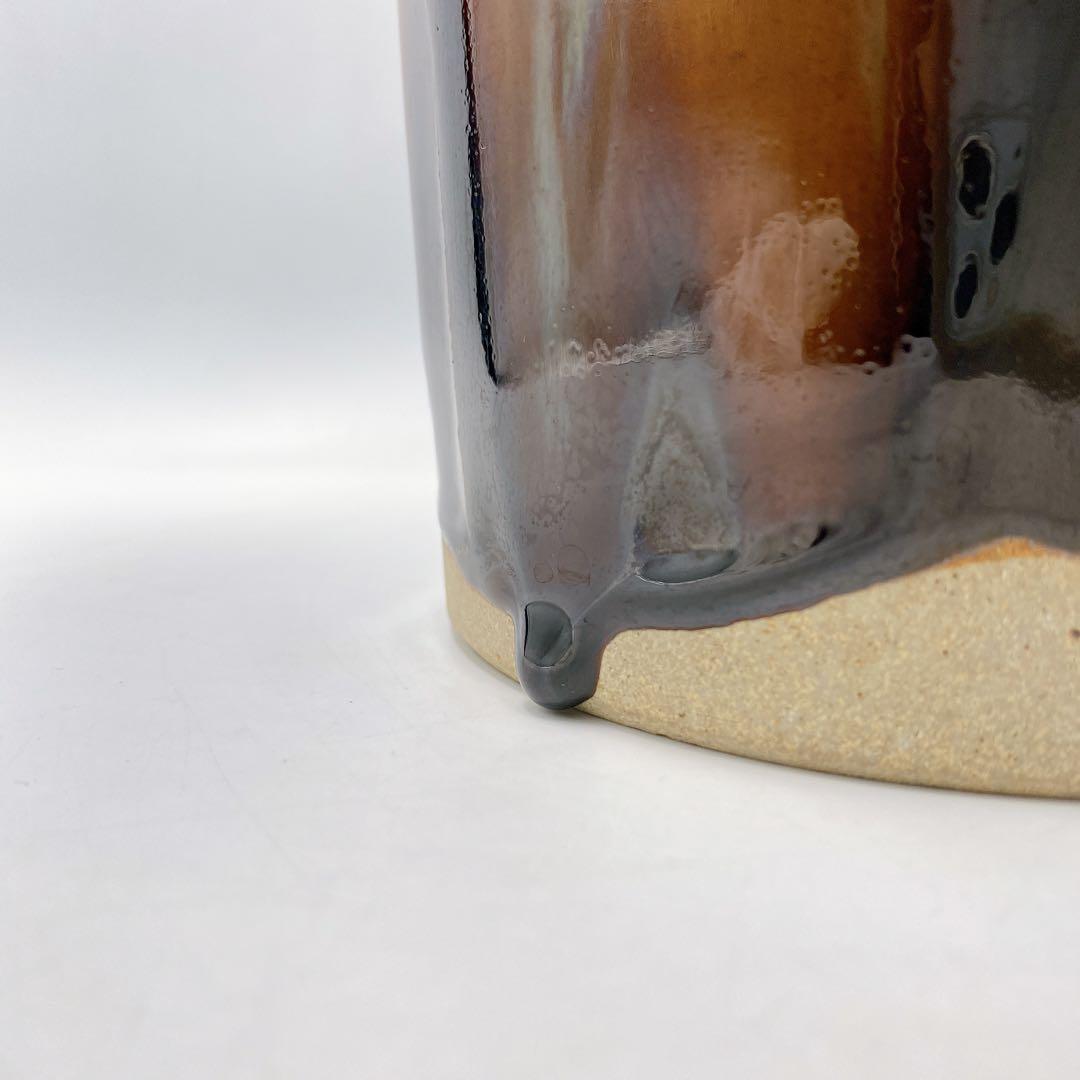 膳所焼 水指 耳付ヘラ目 水指 陽炎園造 茶道具 お茶