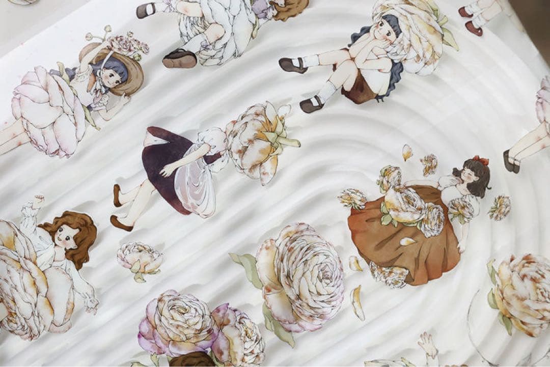 小白家文創《漫花飘》海外マスキングテープ　マステ 【1811】