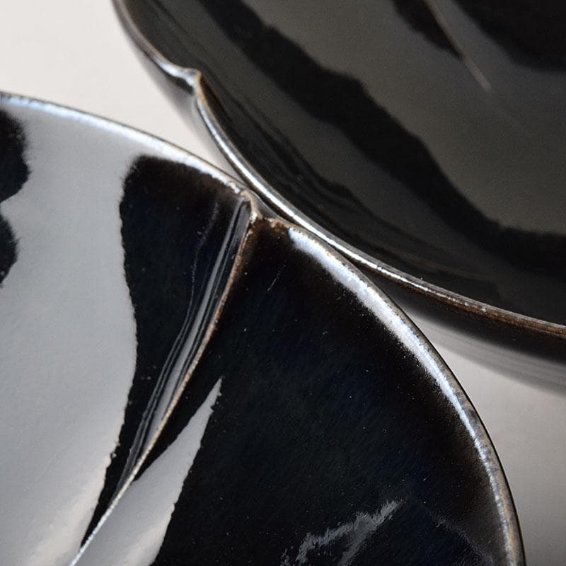 和食器　常滑焼　轍窯　久田重義作　天目組鉢　五客　共布共箱　V　R9221