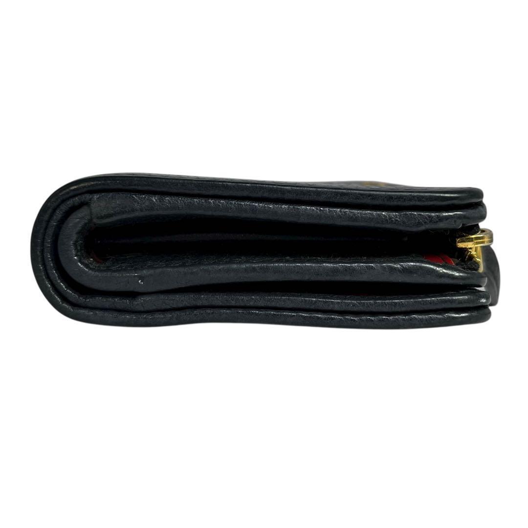 レア✨プラダ 二つ折り財布 ヴィッテログレイン ロゴ金具 バイカラー 黒 赤