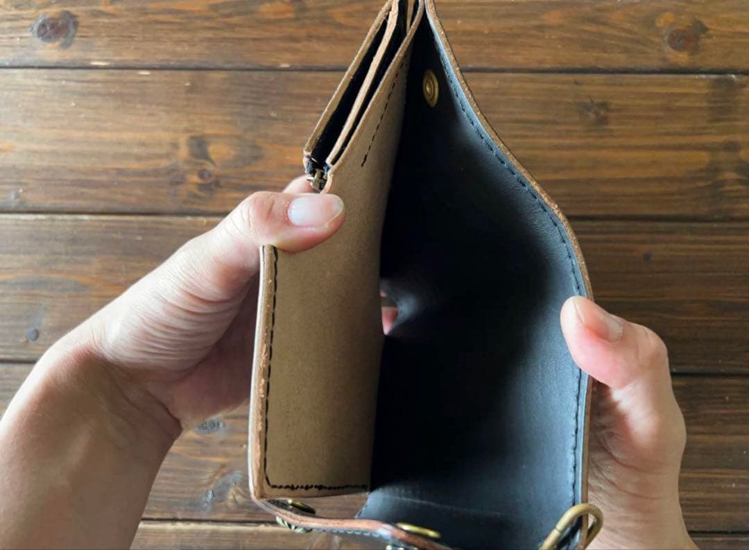 【トラッカーウォレット 3つ折り/ヌメ革】