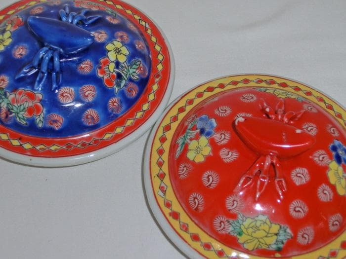 ☆中国美術☆中国陶磁器☆乾隆年製☆色絵☆福寿☆幾何学☆希少☆蓋付☆小物入れ☆